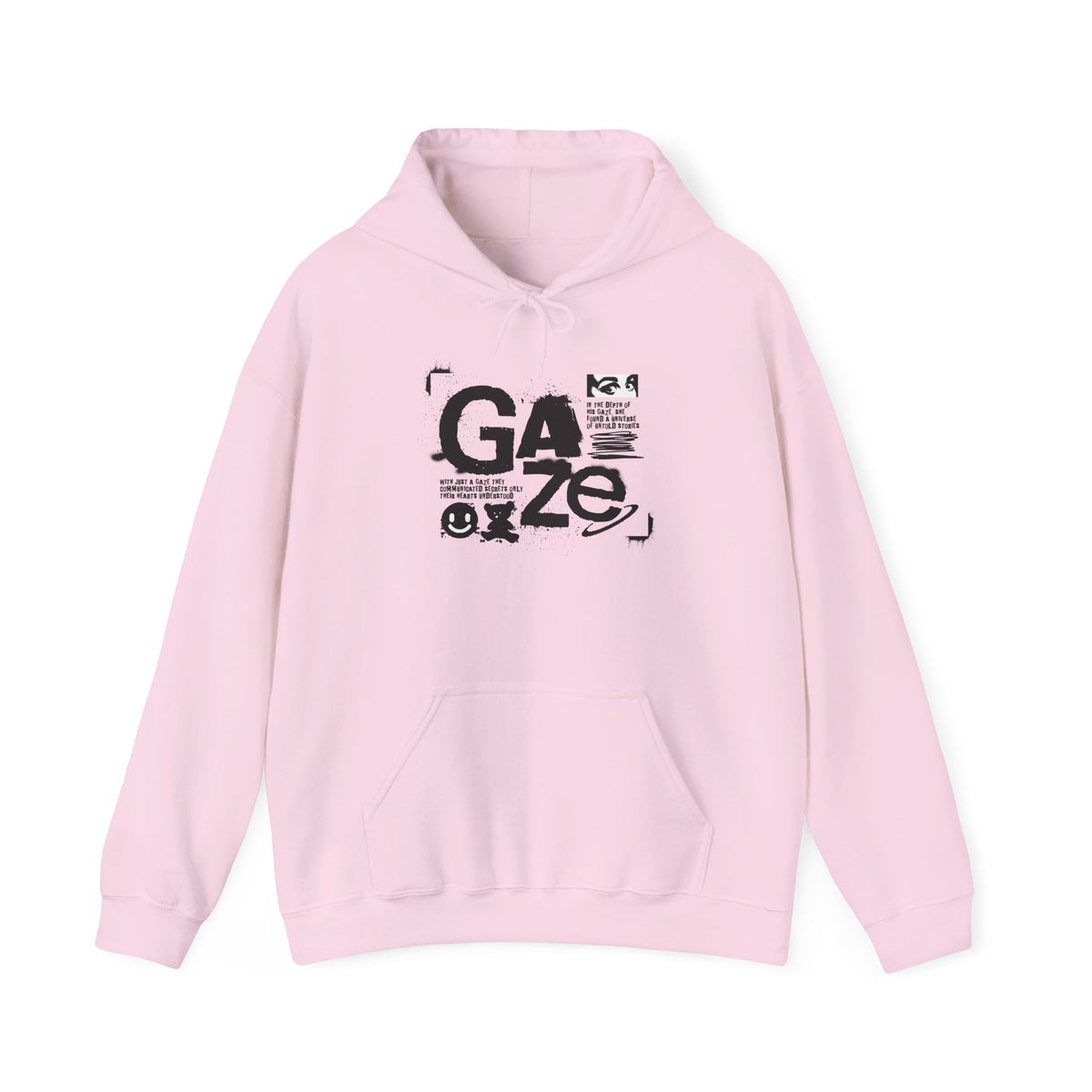 Gaze Graphic Hoodie — Distressed Text Urban Streetwear