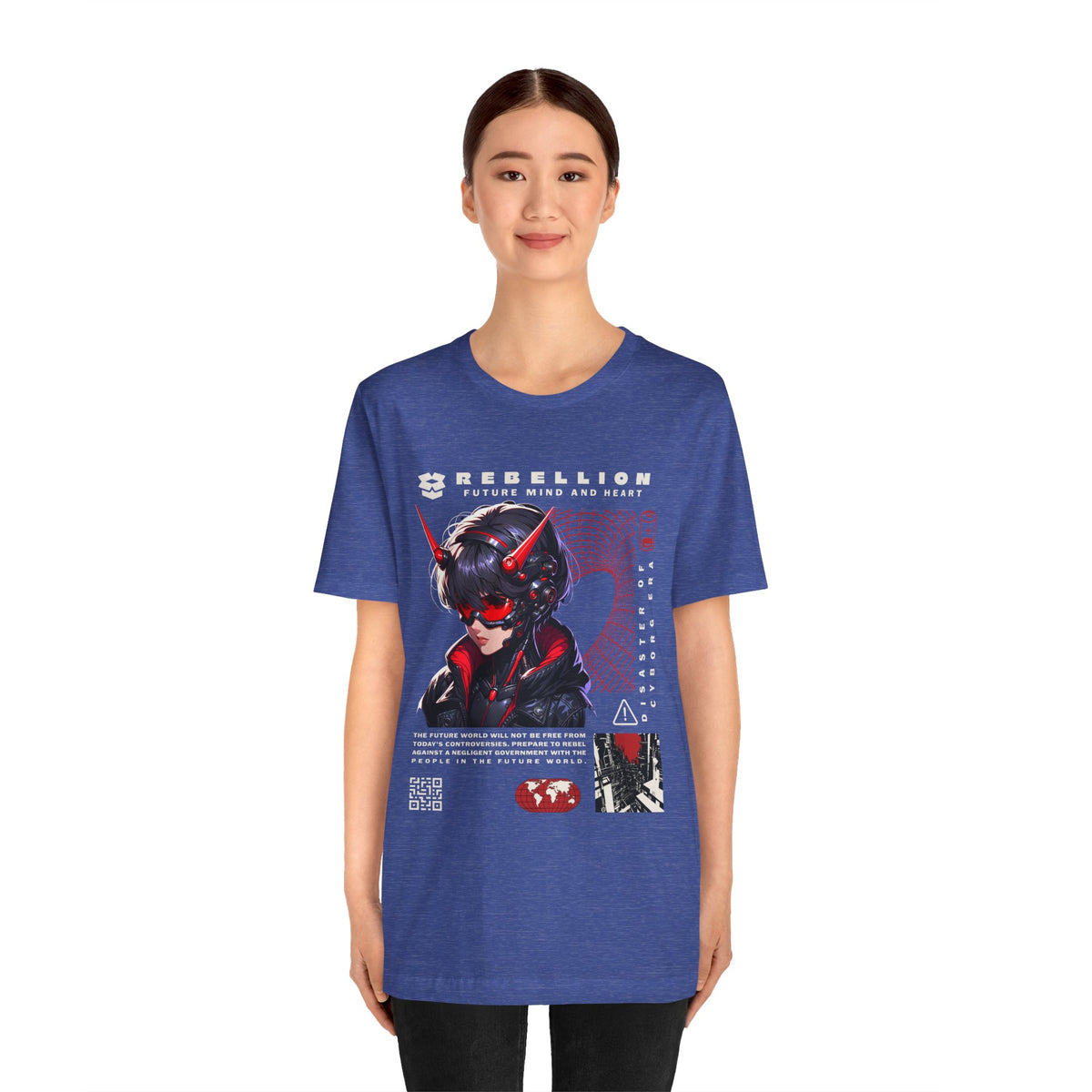 Anime Devil Girl Graphic Tee — "Rebellion" Cyberpunk Streetwear