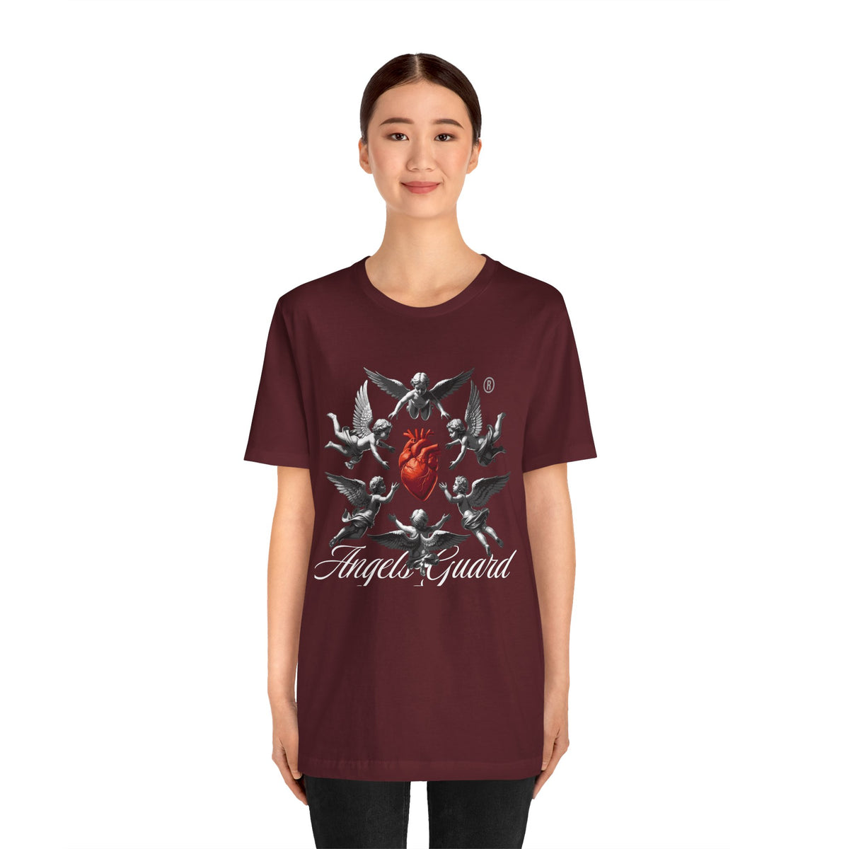 Angel Guard T‑Shirt — Sacred Heart & Cherub Graphic Tee