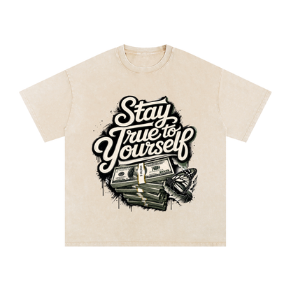 Stay True to Yourself Snow-Washed Cotton Tee