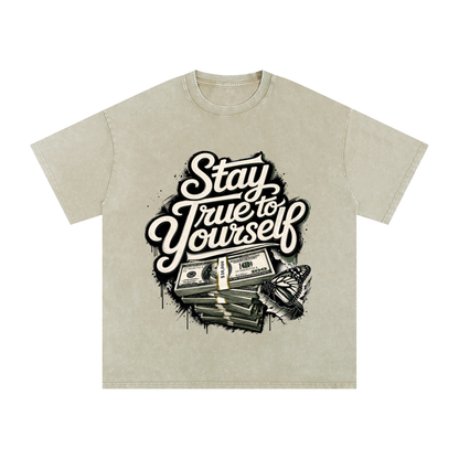 Stay True to Yourself Snow-Washed Cotton Tee
