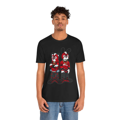 Streetwear Cartoon Bear & Bunny Tee — Hip Hop Graphic T-Shirt