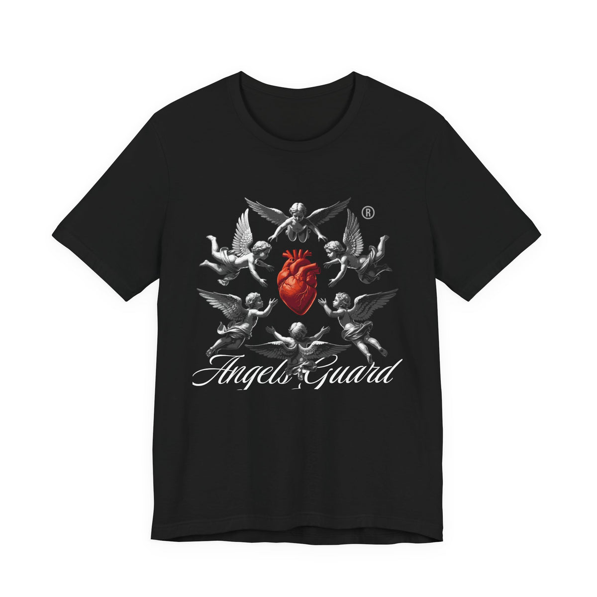 Angel Guard T‑Shirt — Sacred Heart & Cherub Graphic Tee