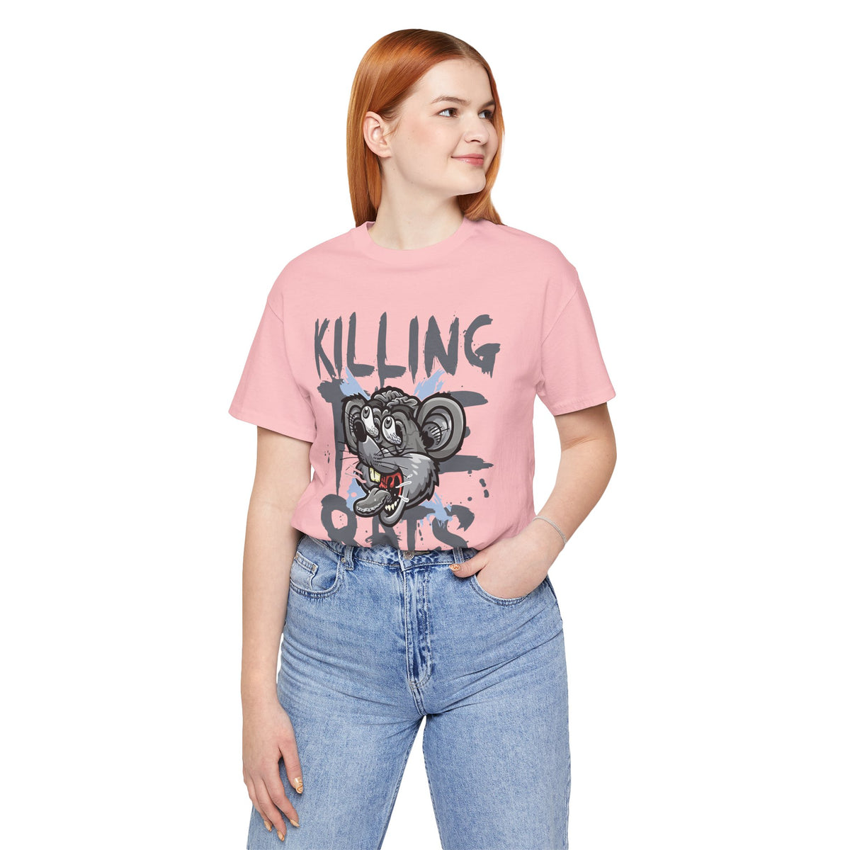 Killing Rats Graphic Tee – Edgy Cartoon Rat Skull Streetwear