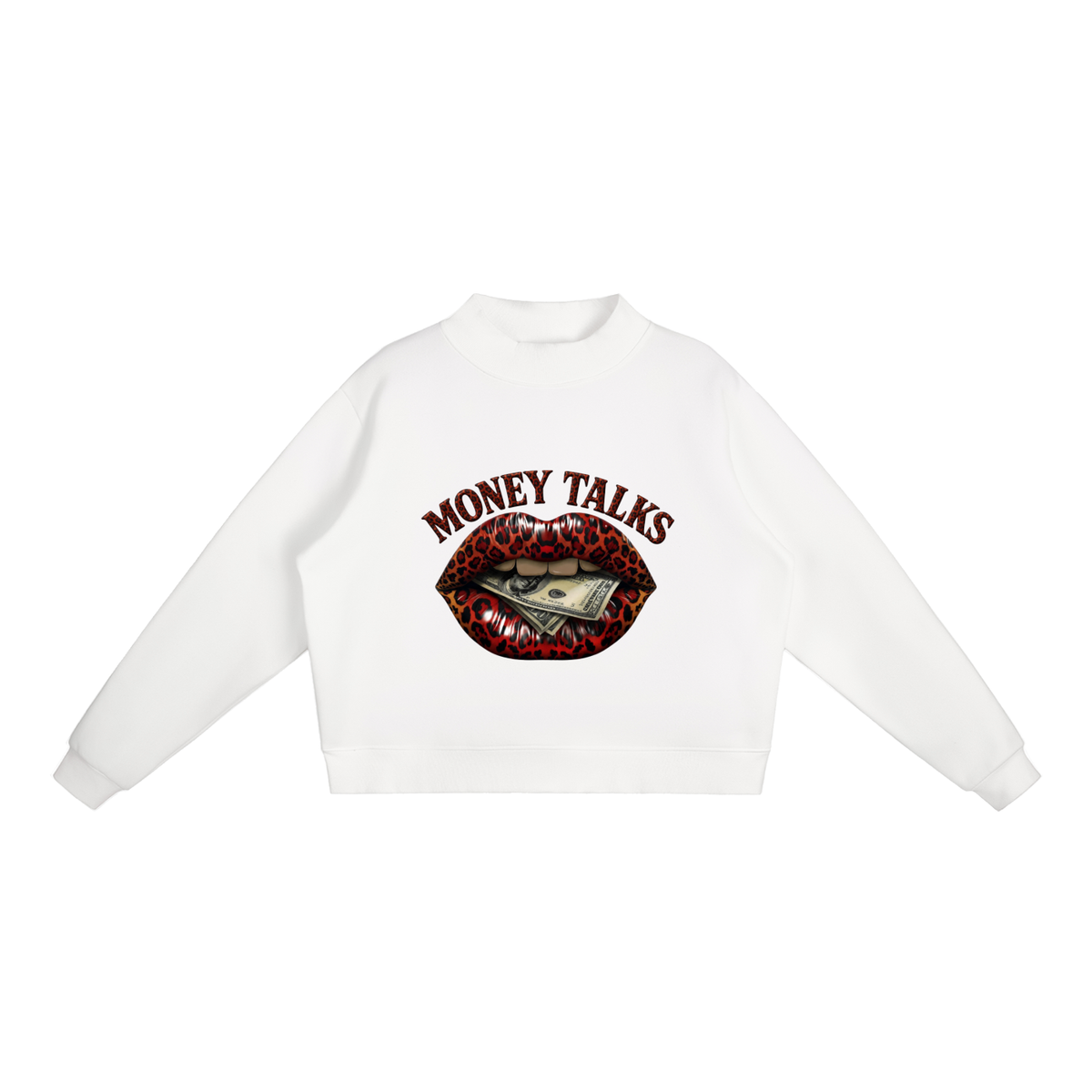 Money Talks Lips Oversized Graphic Sweatshirt