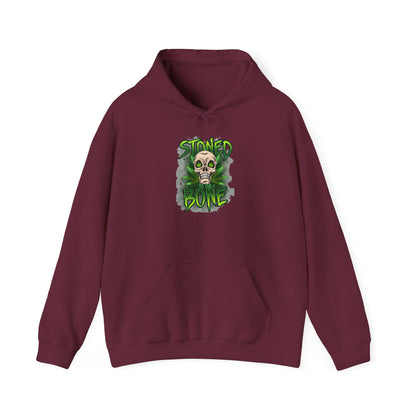 Skull 'Stoned Bone' Hoodie – Green Cannabis Skull Graphic Pullover