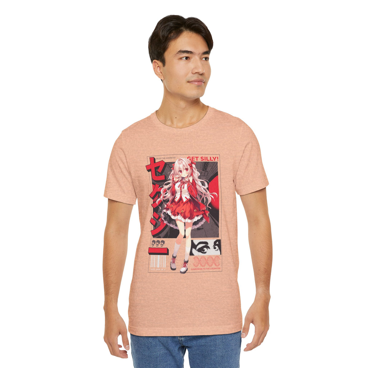 Anime Girl Graphic Tee — "Get Silly!" Red Harajuku Style T-Shirt