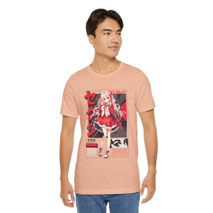 Anime Girl Graphic Tee — "Get Silly!" Red Harajuku Style T-Shirt