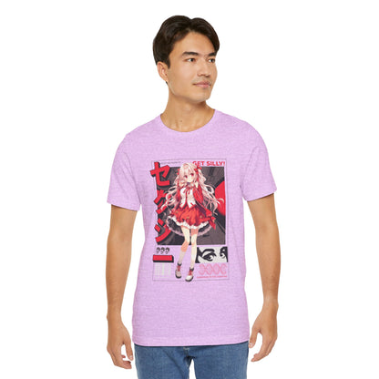 Anime Girl Graphic Tee — "Get Silly!" Red Harajuku Style T-Shirt