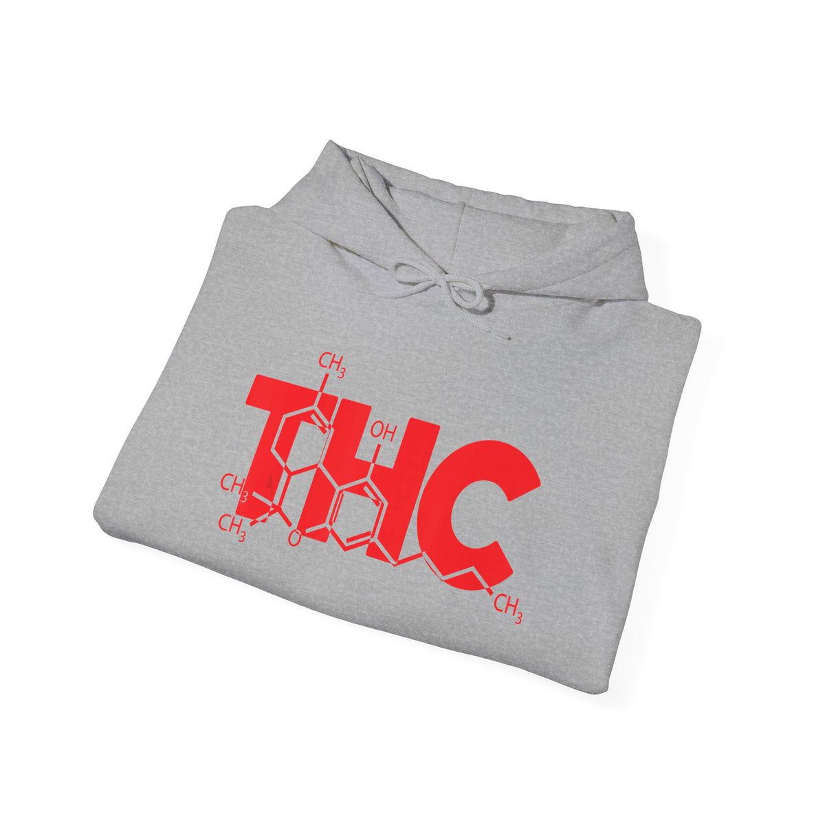 THC Molecule Hoodie – Red Chemistry Logo Cannabis Sweatshirt