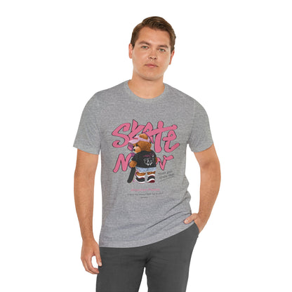 Skate Mom Bear Tee — Cute Pink Skateboard Graphic T-Shirt