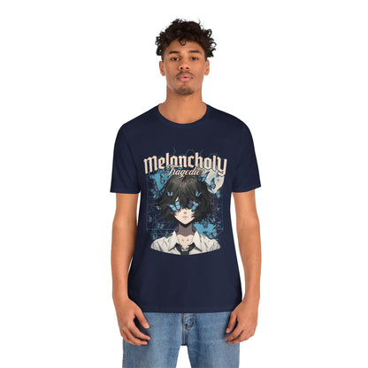 Melancholy Tragedia Anime Tee — Blue Butterflies Graphic T-Shirt