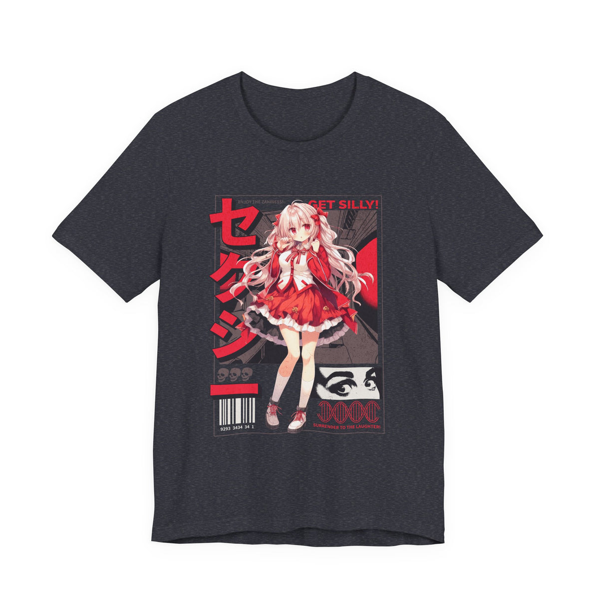 Anime Girl Graphic Tee — "Get Silly!" Red Harajuku Style T-Shirt