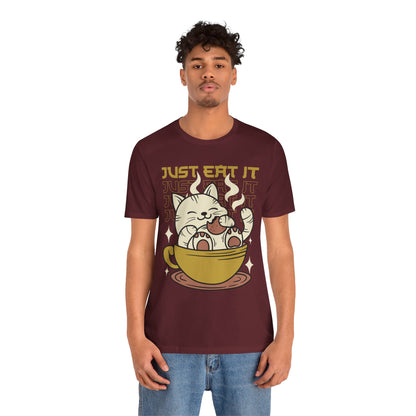 Just Eat It Cat Tee — Cute Kawaii Cat in Tea Cup T-Shirt