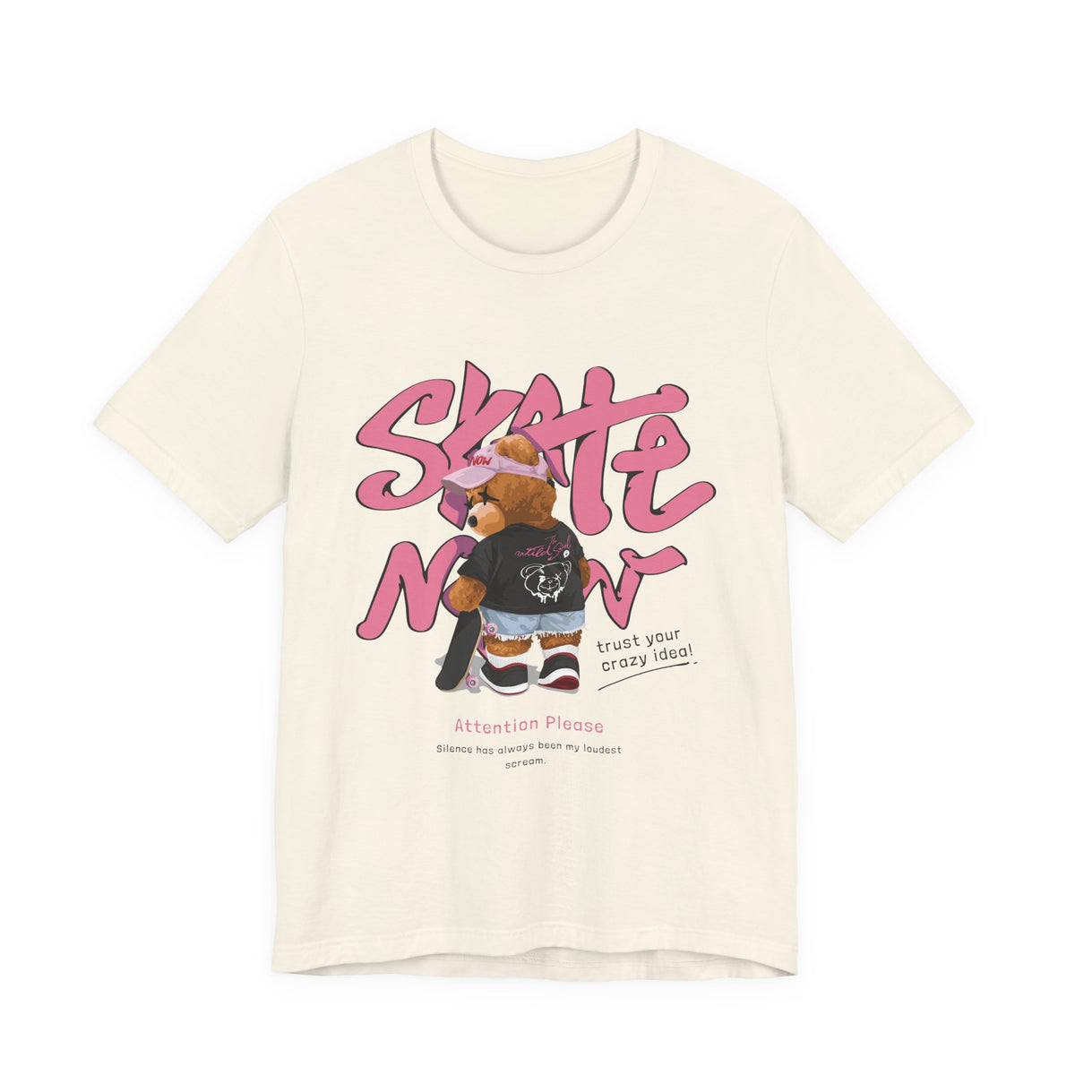 Skate Mom Bear Tee — Cute Pink Skateboard Graphic T-Shirt