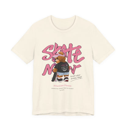 Skate Mom Bear Tee — Cute Pink Skateboard Graphic T-Shirt