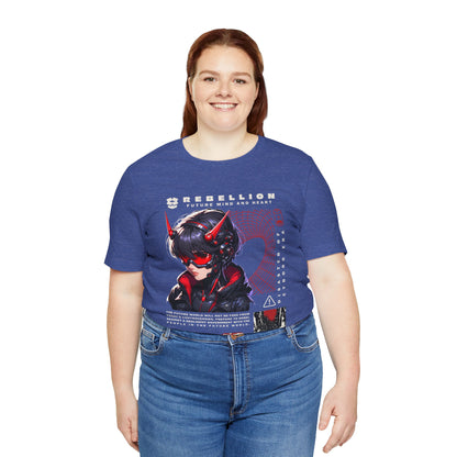 Anime Devil Girl Graphic Tee — "Rebellion" Cyberpunk Streetwear