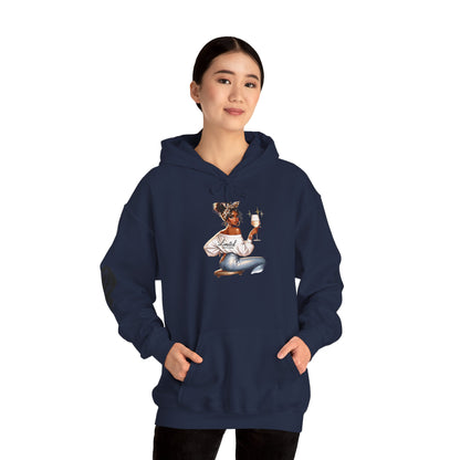 Cozy Chick Hoodie — Fashionable Woman Relaxing with Coffee Graphic Hooded Sweatshirt