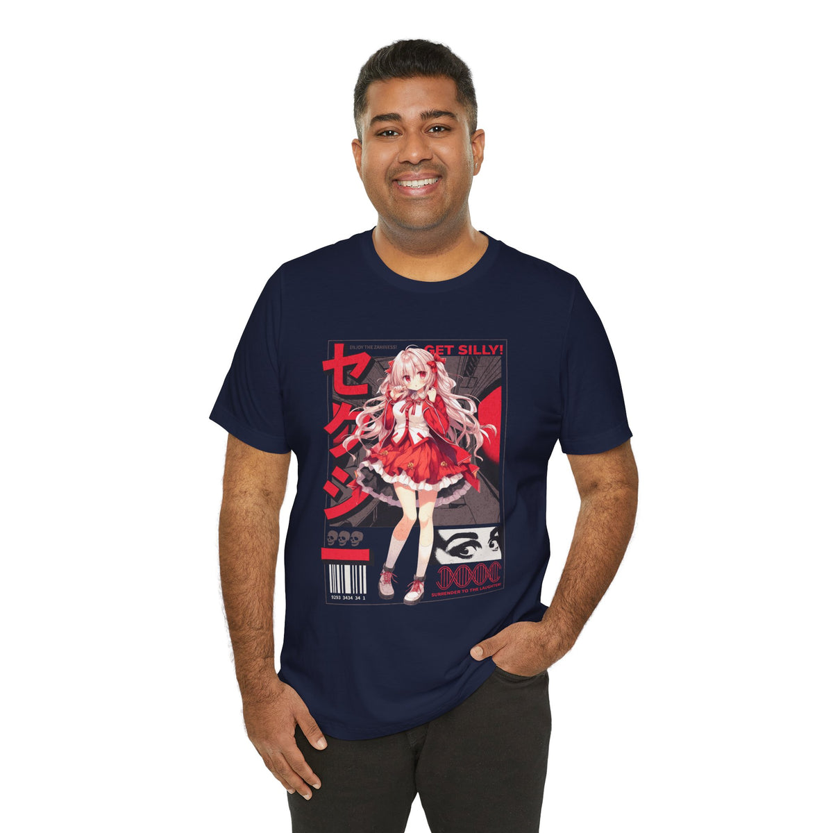 Anime Girl Graphic Tee — "Get Silly!" Red Harajuku Style T-Shirt