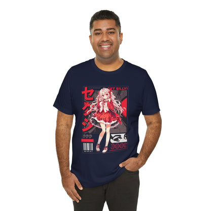 Anime Girl Graphic Tee — "Get Silly!" Red Harajuku Style T-Shirt