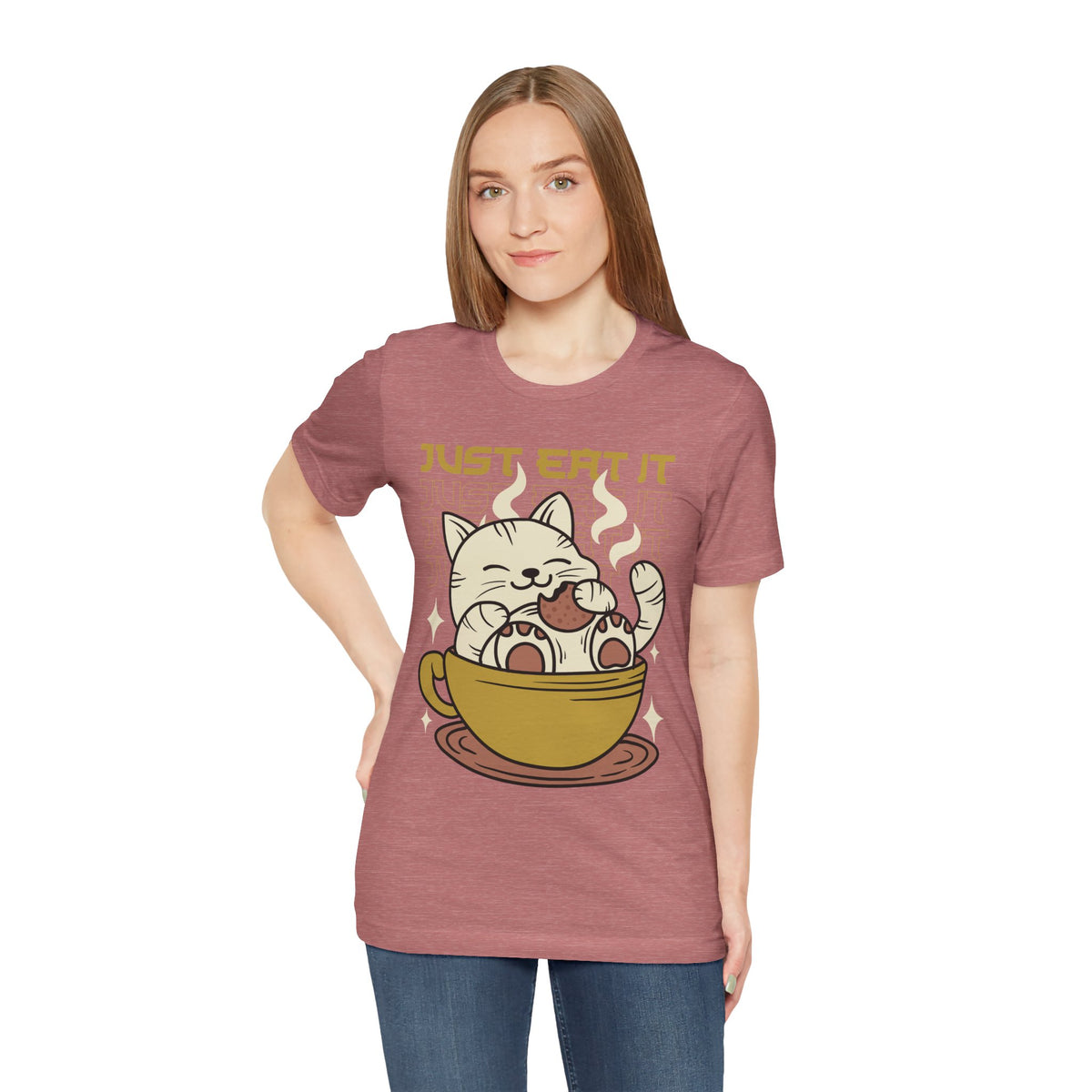 Just Eat It Cat Tee — Cute Kawaii Cat in Tea Cup T-Shirt