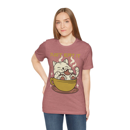 Just Eat It Cat Tee — Cute Kawaii Cat in Tea Cup T-Shirt