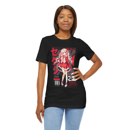 Anime Girl Graphic Tee — "Get Silly!" Red Harajuku Style T-Shirt