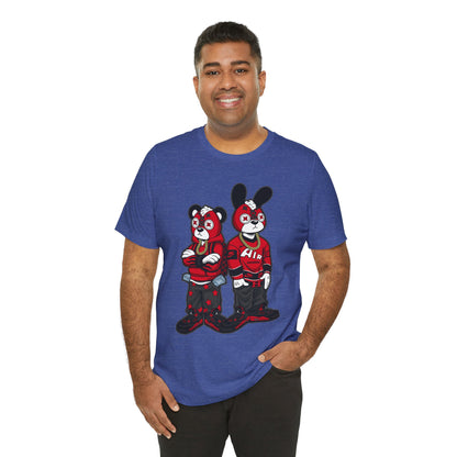 Streetwear Cartoon Bear & Bunny Tee — Hip Hop Graphic T-Shirt