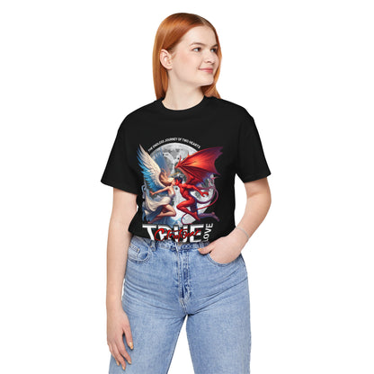True Love Tee — Angel & Devil Heart Graphic T-Shirt