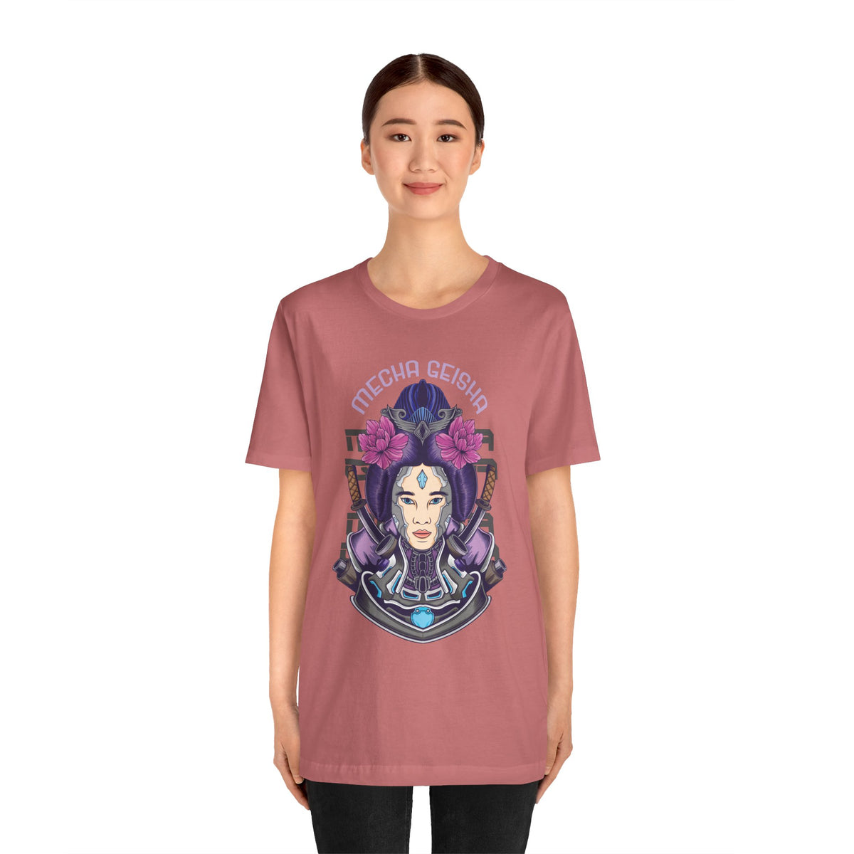 Mecha Geisha T-Shirt — Futuristic Asian-Inspired Graphic Tee