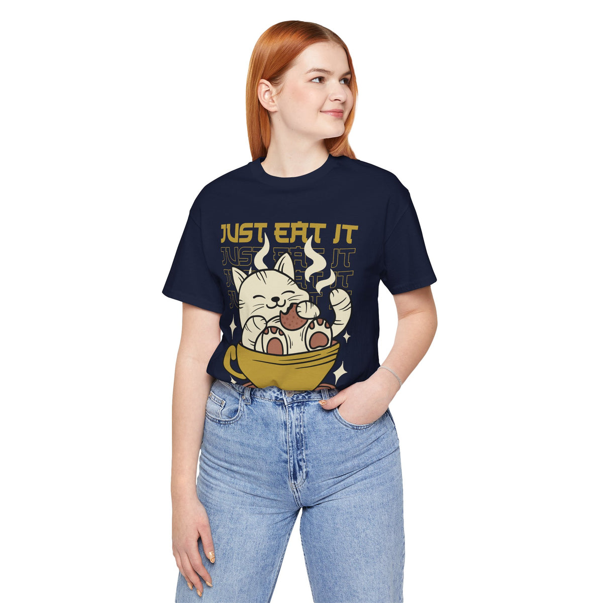 Just Eat It Cat Tee — Cute Kawaii Cat in Tea Cup T-Shirt