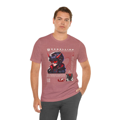 Anime Devil Girl Graphic Tee — "Rebellion" Cyberpunk Streetwear