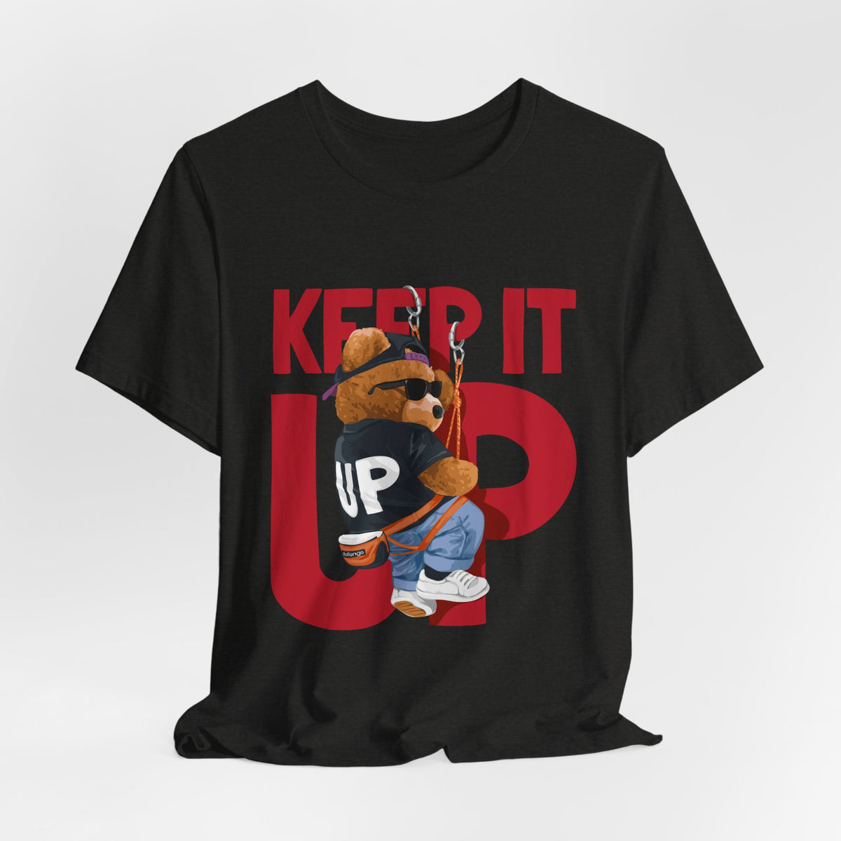 Keep It Up Bear Graphic Tee — Retro Streetwear Teddy T-Shirt