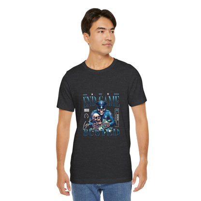 Endgame Got Busted Tee — Police Skull Graphic T-Shirt