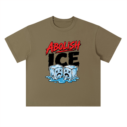 Abolish ICE Melting Ice Cubes Graphic Drop Shoulder Tee