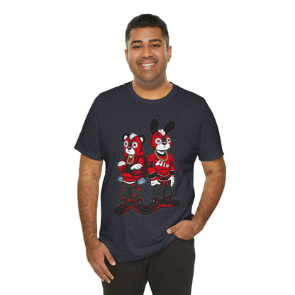 Streetwear Cartoon Bear & Bunny Tee — Hip Hop Graphic T-Shirt