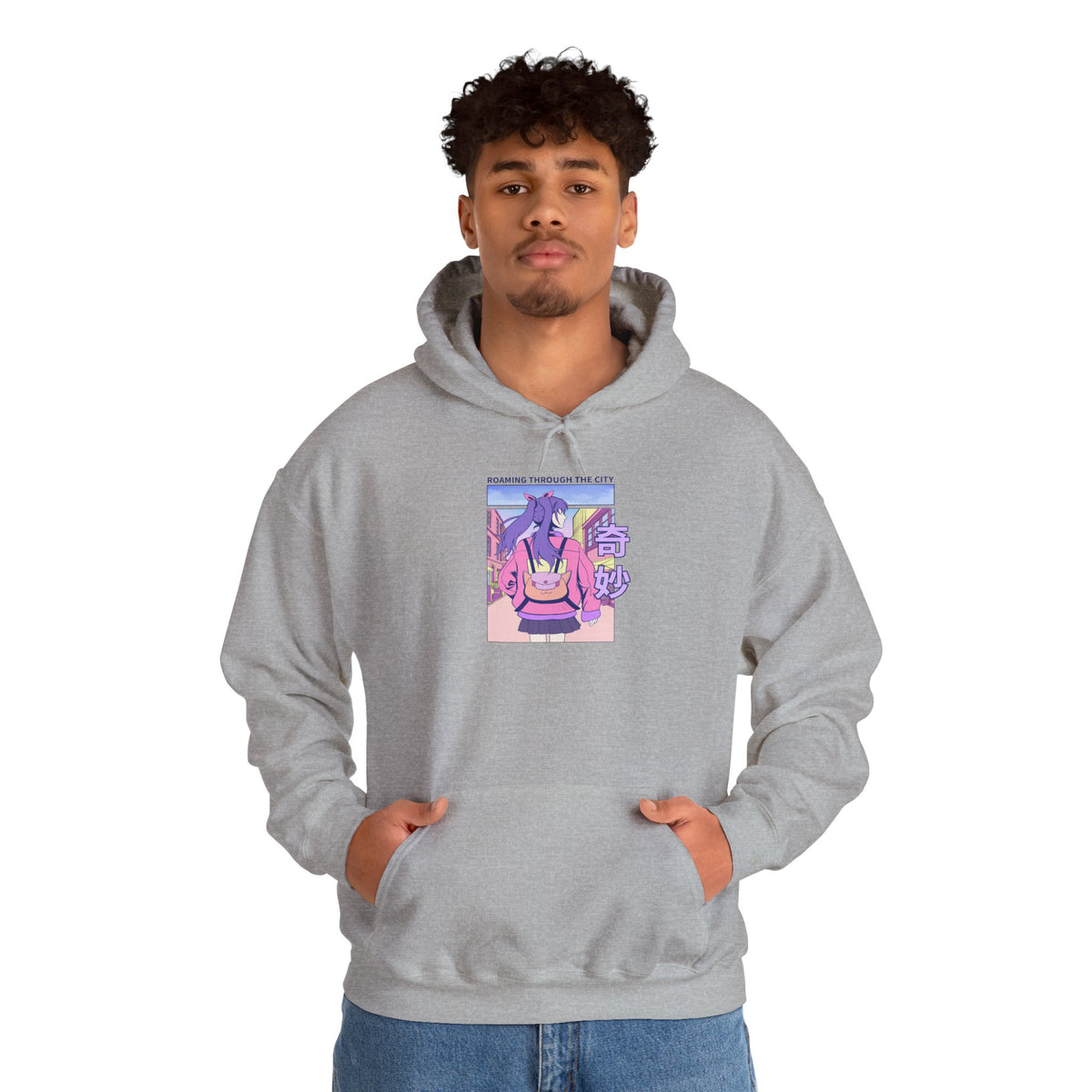 Anime Bunny Hoodie — Pastel Vaporwave Eeyore-Inspired Graphic