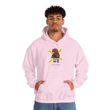 Hockey Bear Graphic Hoodie — 'Never Give Up' Cozy Skate Sweatshirt