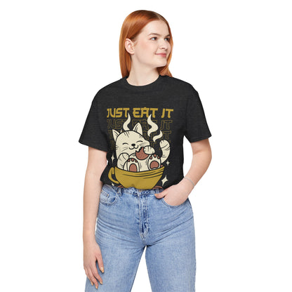 Just Eat It Cat Tee — Cute Kawaii Cat in Tea Cup T-Shirt