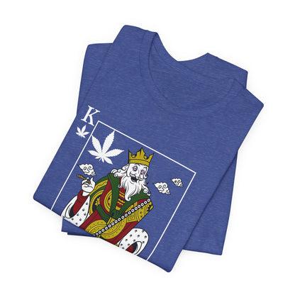King of Leaves Graphic Tee — Playing Card Cannabis Design