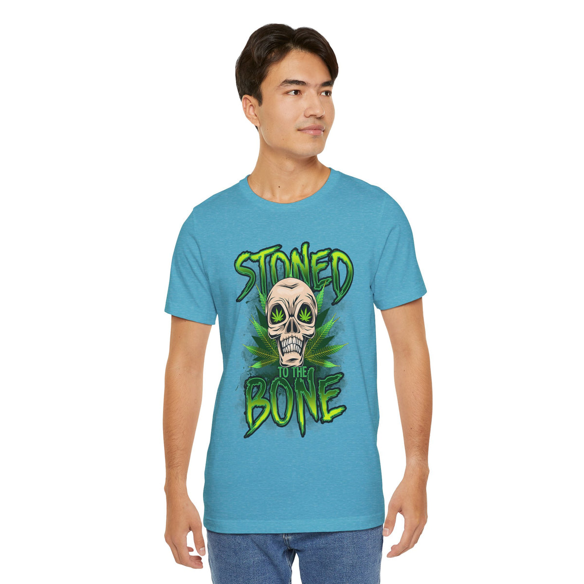 Stoned to the Bone Skull Tee — Cannabis Leaf Graphic T-Shirt