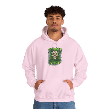 Skull 'Stoned Bone' Hoodie – Green Cannabis Skull Graphic Pullover