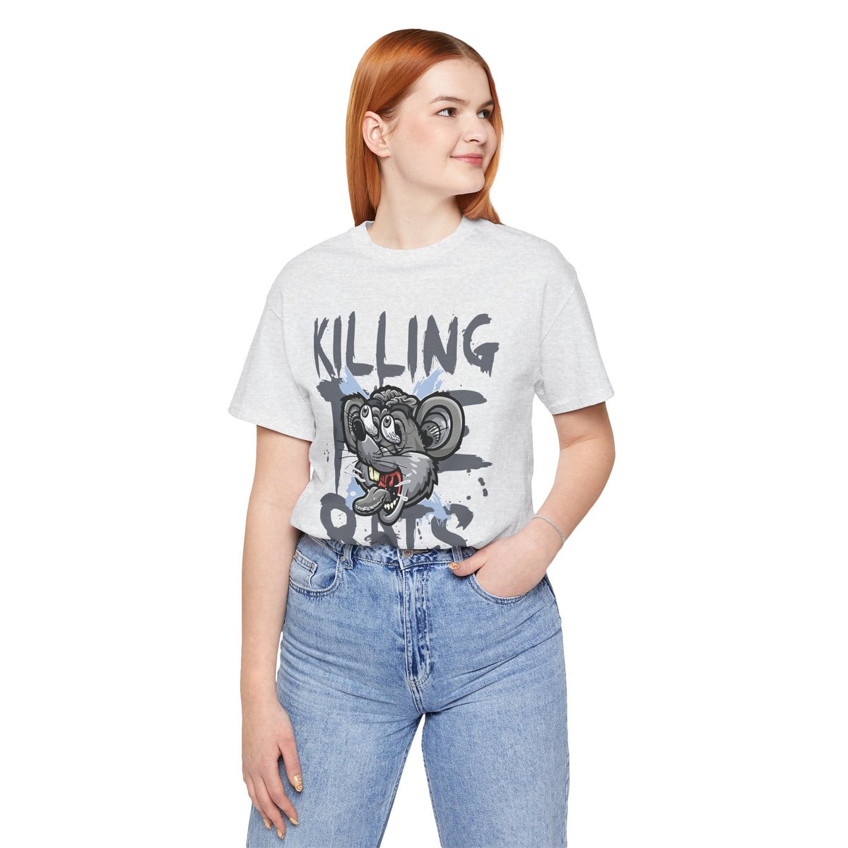 Killing Rats Graphic Tee – Edgy Cartoon Rat Skull Streetwear