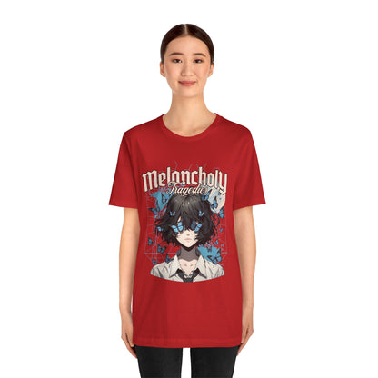 Melancholy Tragedia Anime Tee — Blue Butterflies Graphic T-Shirt