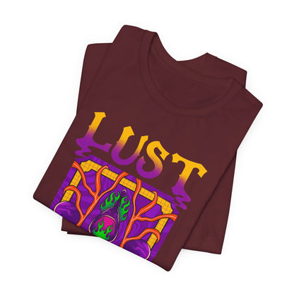 Lust Colorful Vibes Graphic Tee — Psychedelic Tarot-Inspired T-Shirt