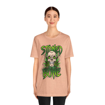Stoned to the Bone Skull Tee — Cannabis Leaf Graphic T-Shirt