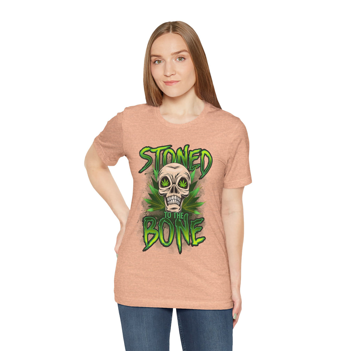 Stoned to the Bone Skull Tee — Cannabis Leaf Graphic T-Shirt