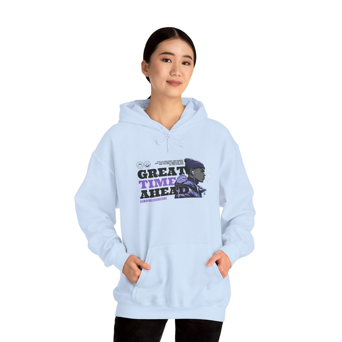 Great Times Ahead Hoodie — Positive Vintage Portrait Pullover
