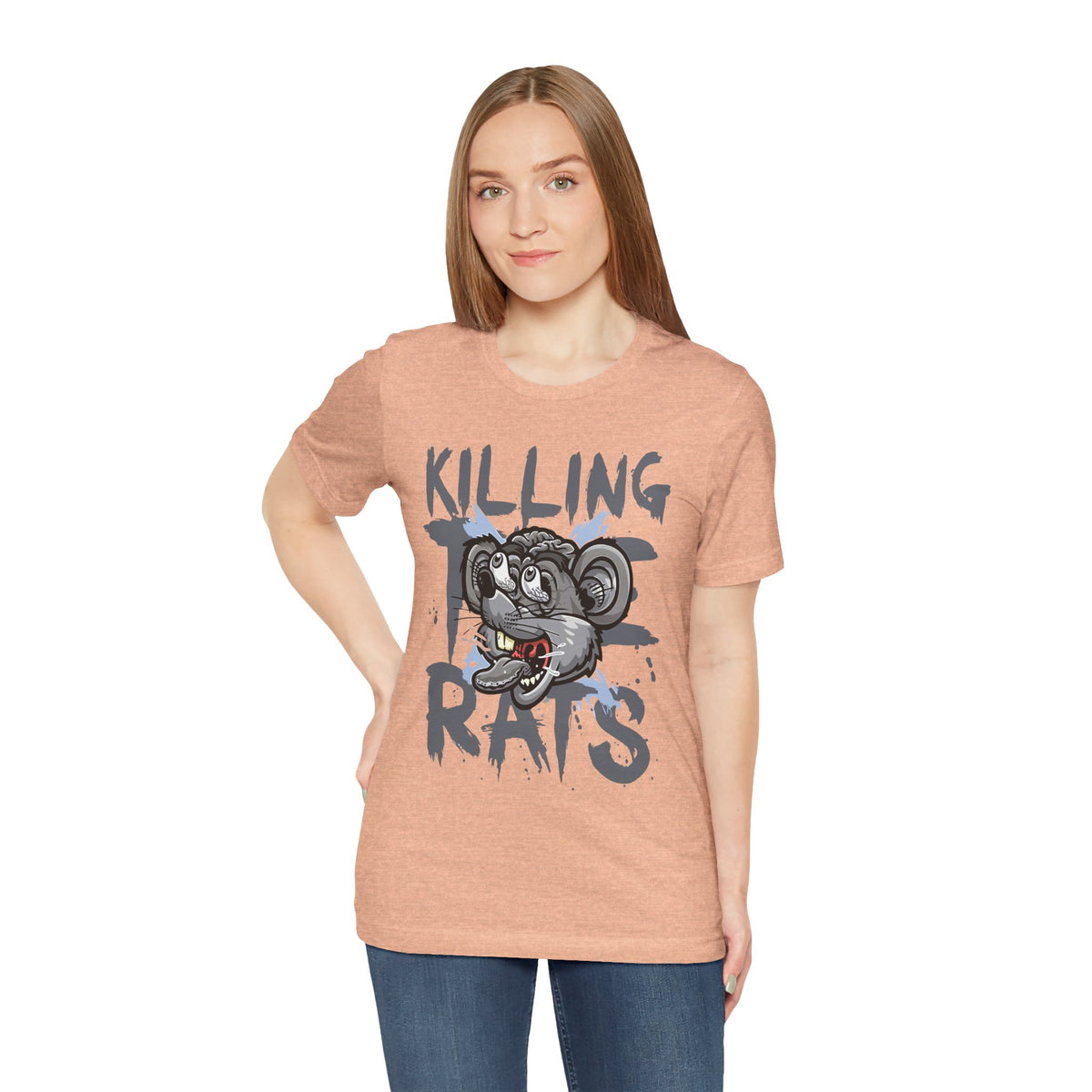 Killing Rats Graphic Tee – Edgy Cartoon Rat Skull Streetwear