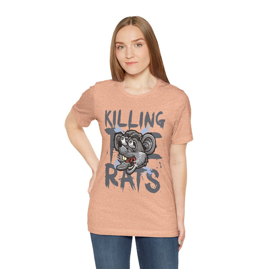Killing Rats Graphic Tee – Edgy Cartoon Rat Skull Streetwear